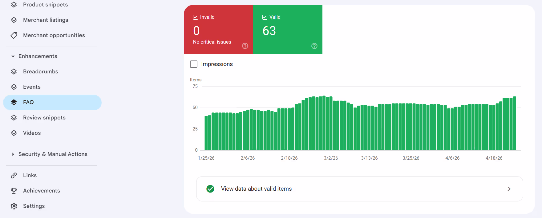 Google Search Console FAQ Report