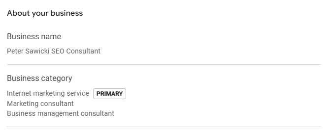 Google Business Profile Categories